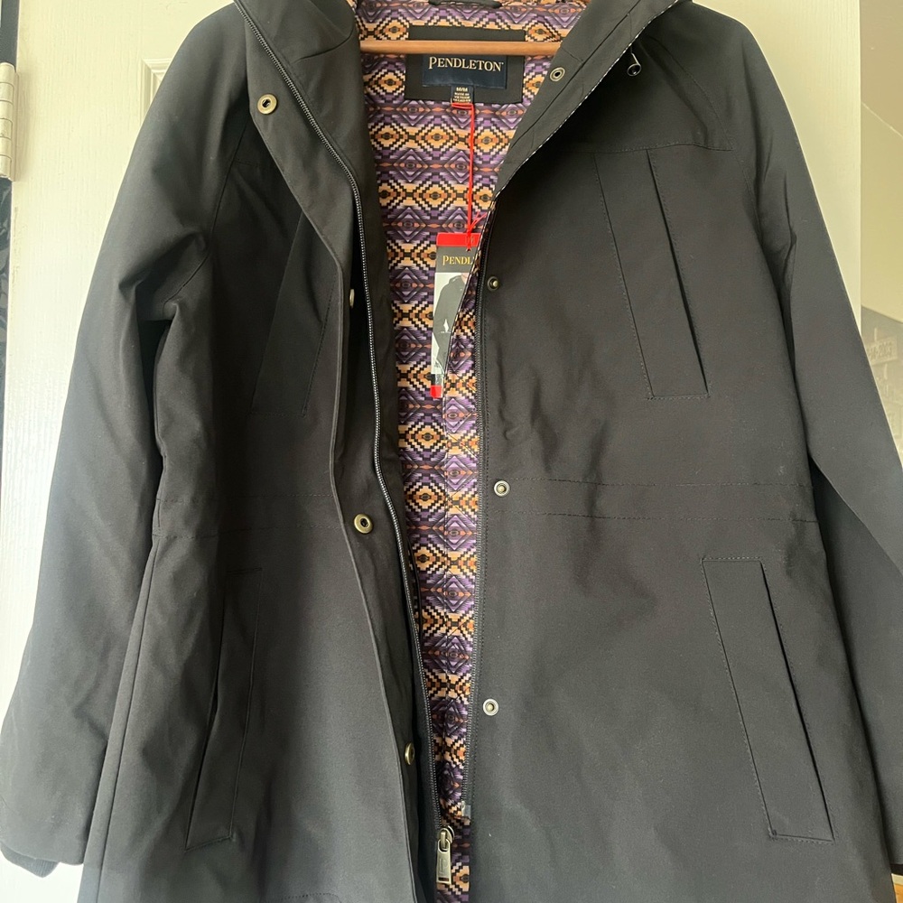 Pendleton Black Coat with Patterned Lining